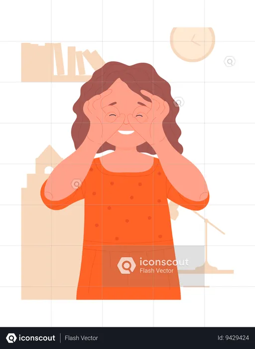Girl Feeling Headache  Illustration