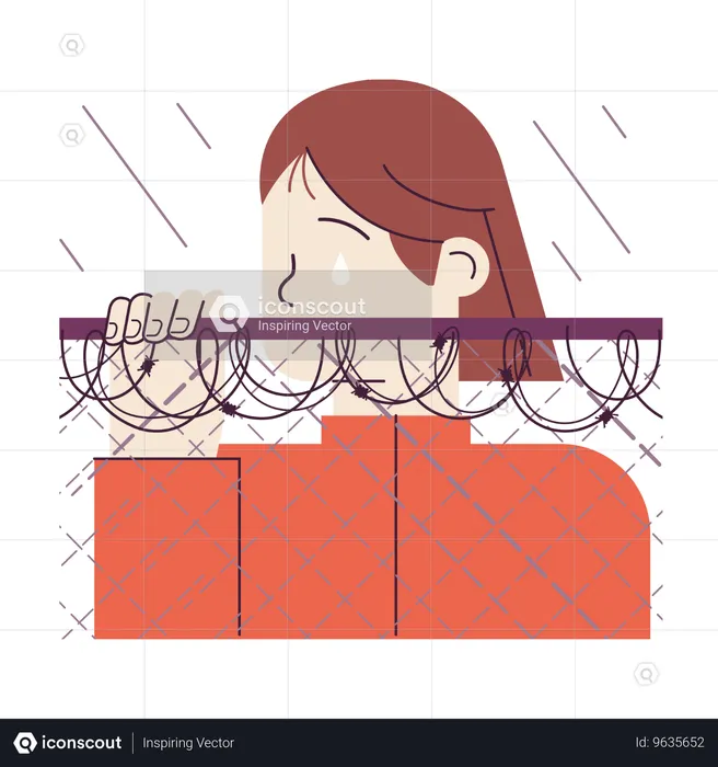 Girl feeling lonely  Illustration