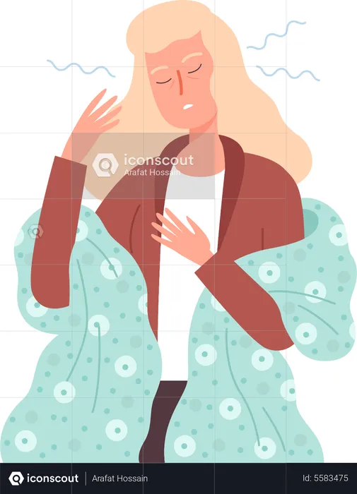 Girl feeling sickness  Illustration
