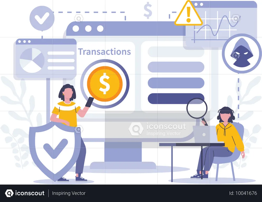 Girl find financial transaction  Illustration