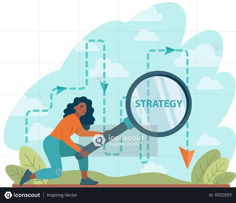 Girl find strategy  Illustration