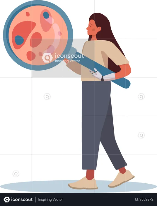 Girl find virus  Illustration