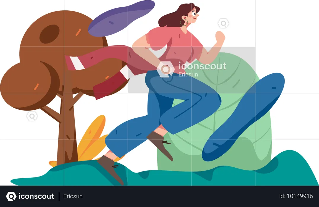 Girl finished running race  Illustration
