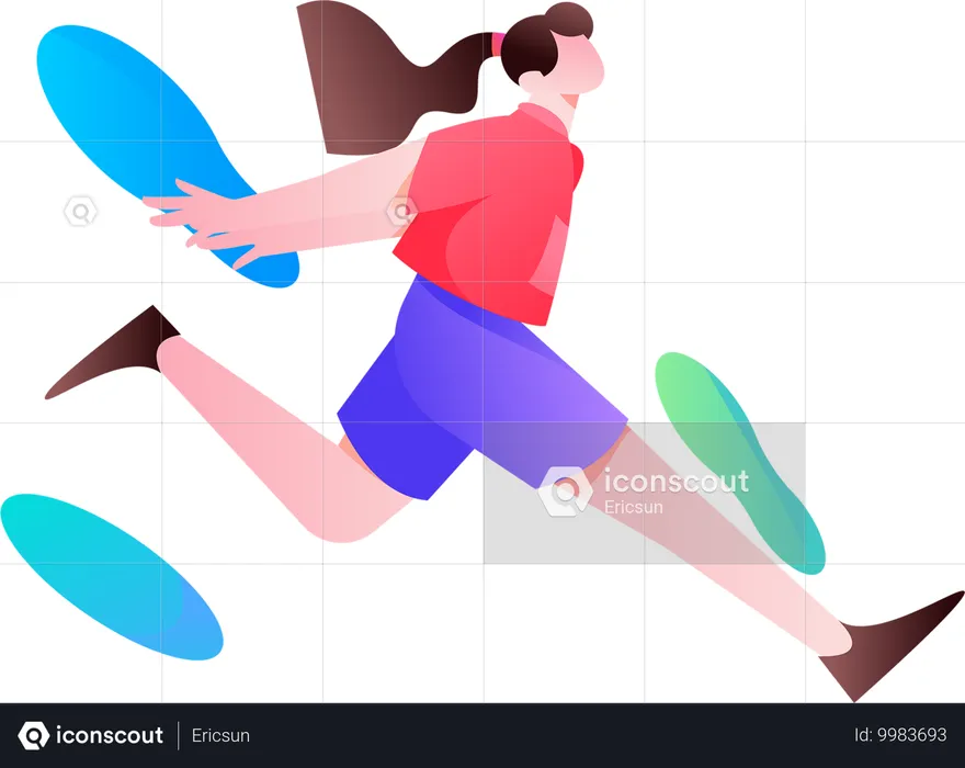 Girl finished running race  Illustration