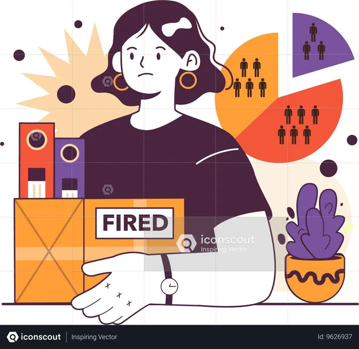Girl fired from job  Illustration