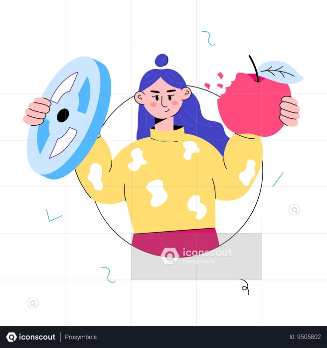 Girl follow  Healthy Routine  Illustration