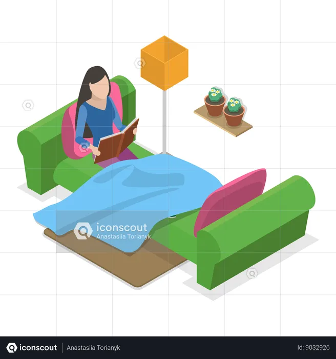 Girl following daily routine activity  Illustration