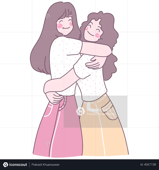 how to draw friends hugging