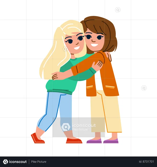 Girl friendship  Illustration