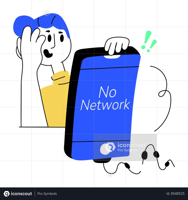 Girl frustrated due to network error  Illustration