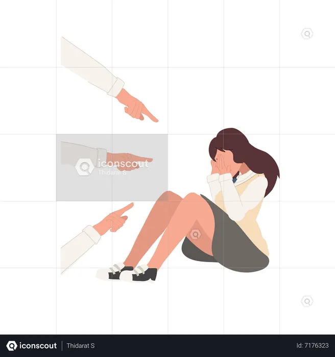 Girl getting bullied by people  Illustration