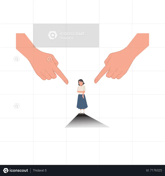 Girl getting bullied by people  Illustration