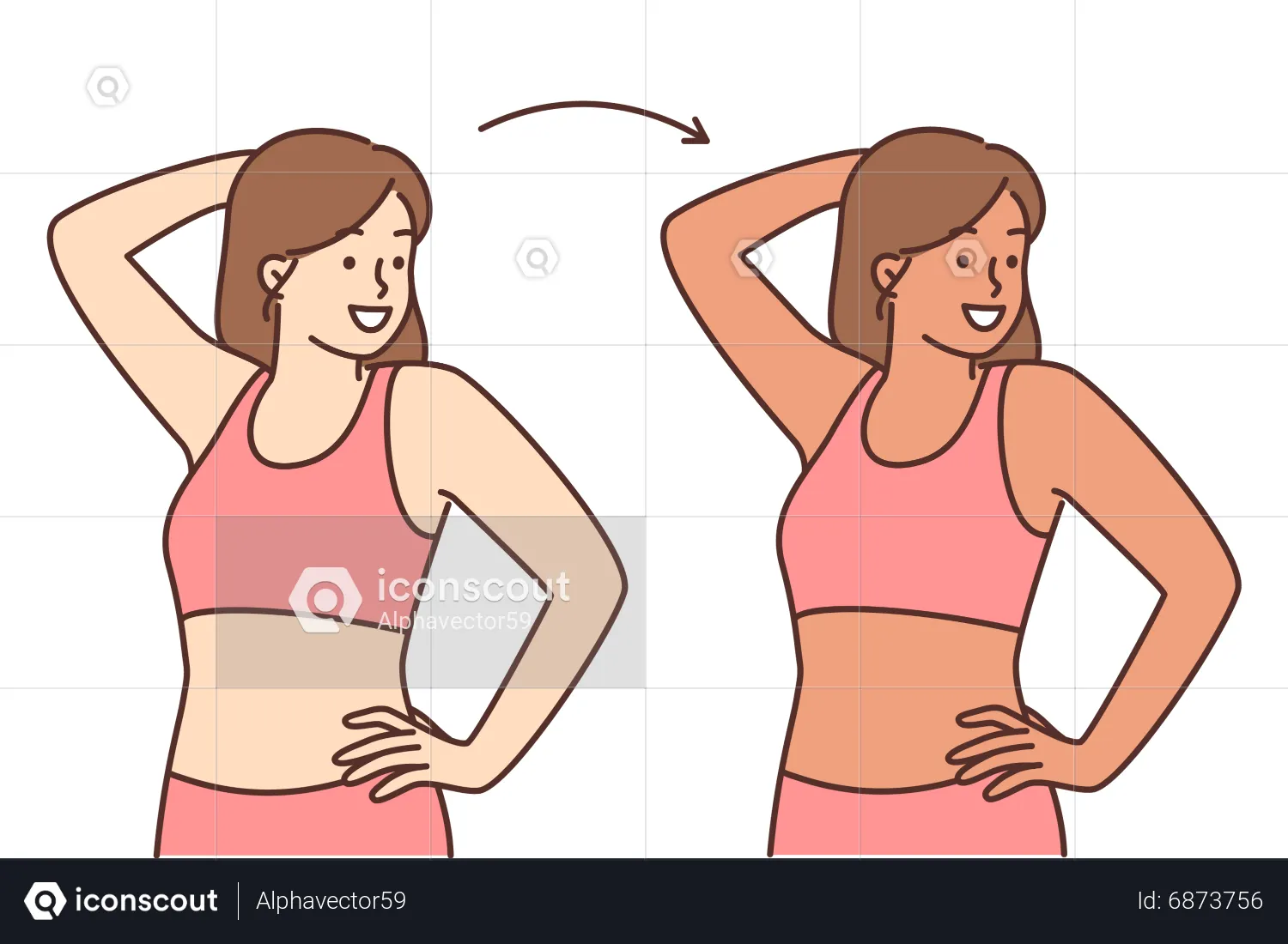 Girl Getting Darker Skin Tone Illustration Free Download People