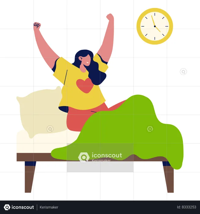 Girl Getting Enough Sleep  Illustration