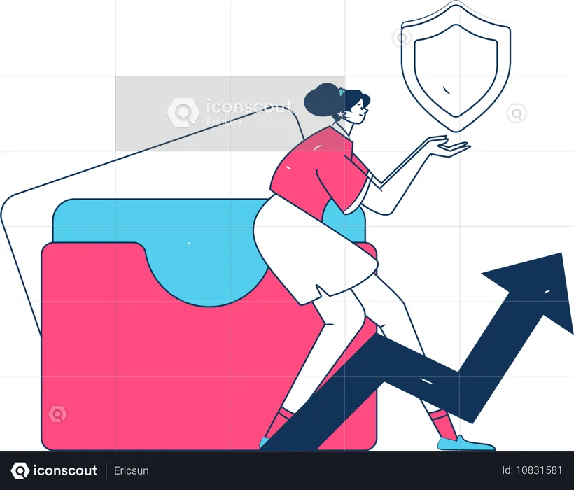 Girl getting financial growth  Illustration