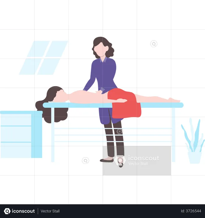 Girl getting full body massage  Illustration