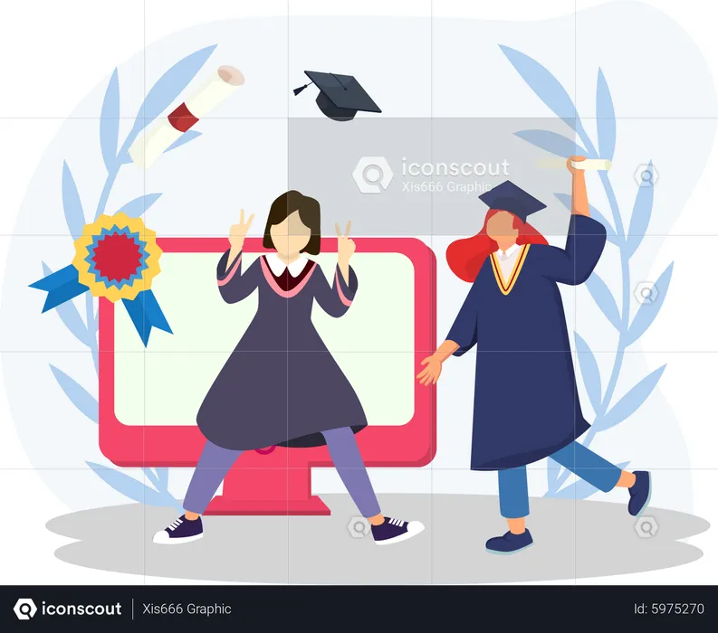 Girl getting graduation  Illustration