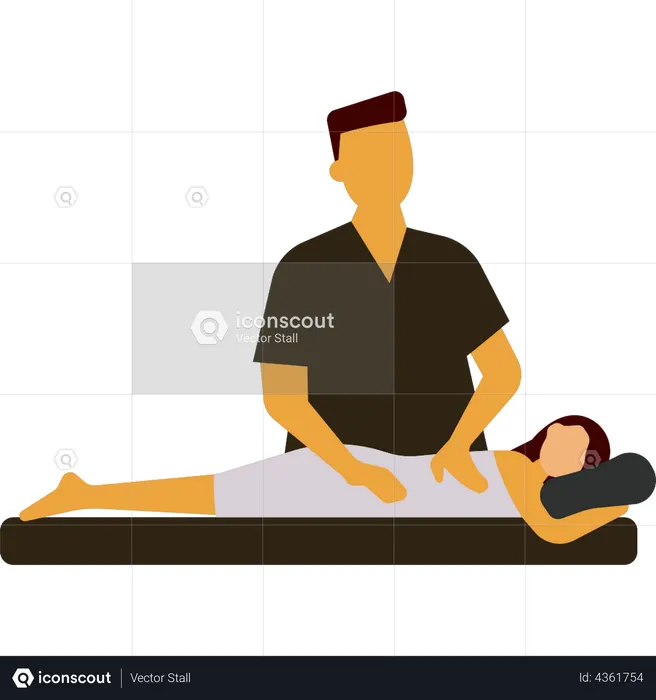 Girl getting massage  Illustration