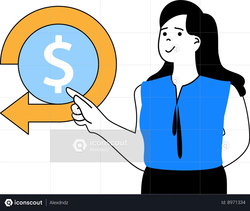 Girl getting payment refund  Illustration