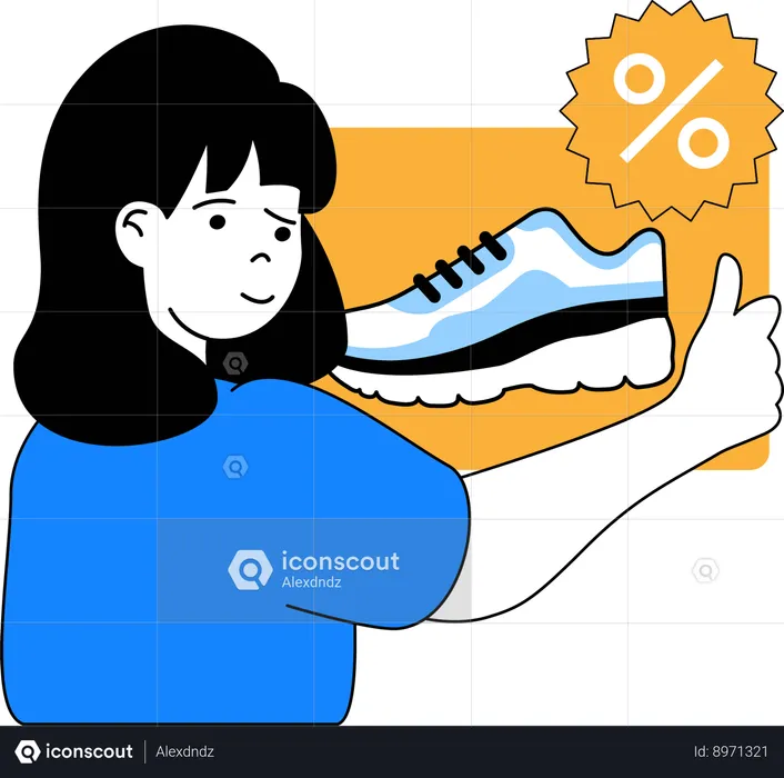 Girl getting shoes discount  Illustration