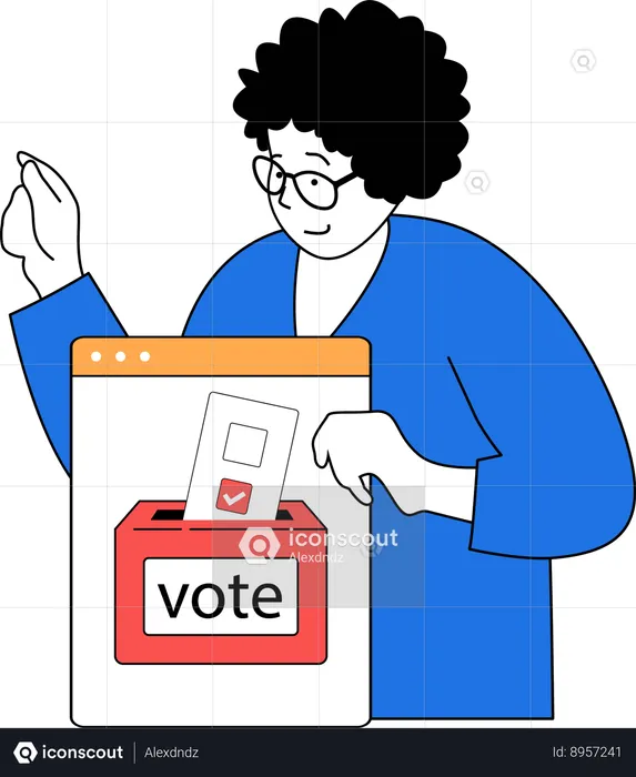 Girl gives her vote on voting day  Illustration