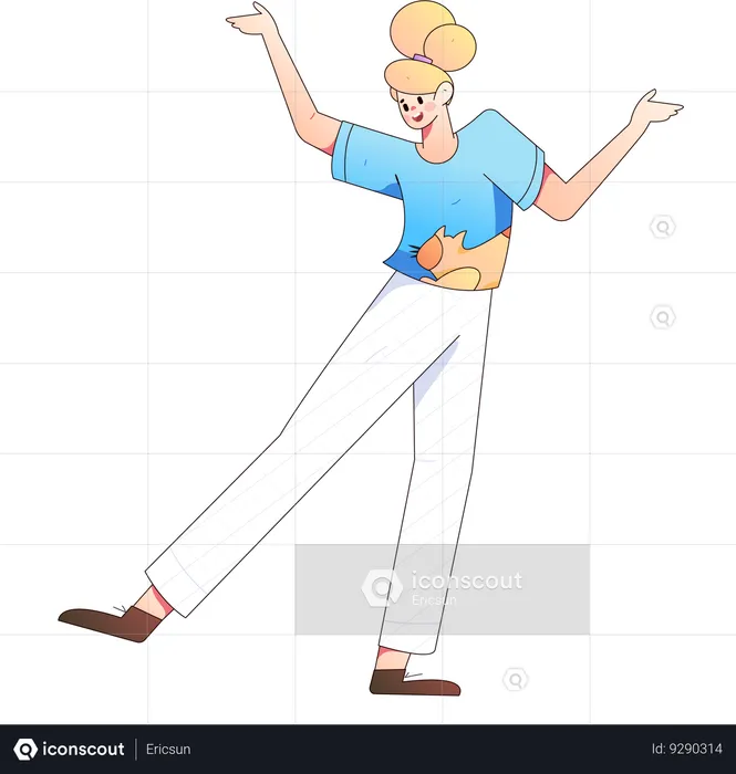 Girl giving dancing pose  Illustration