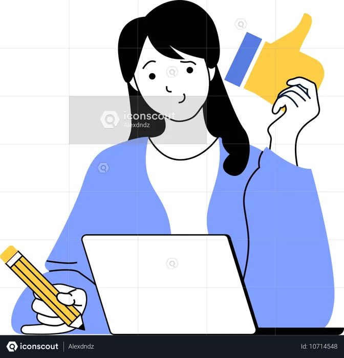 Girl giving news feedback  Illustration