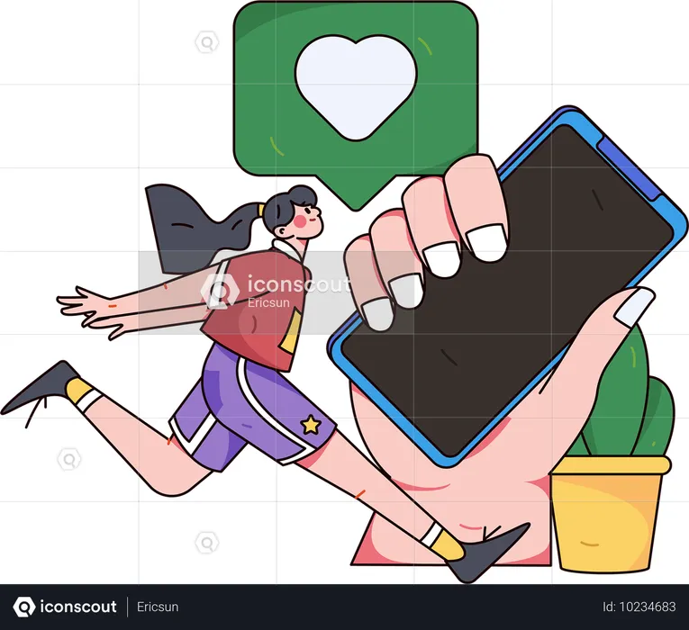 Girl giving online feedback  Illustration