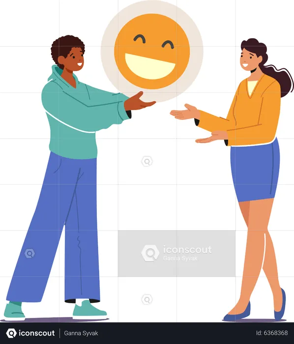 Girl giving positive review  Illustration