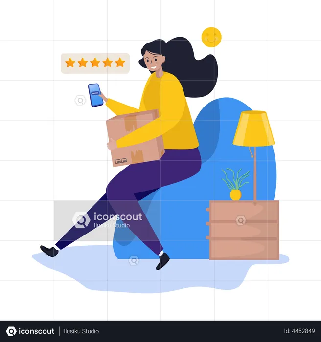 Girl giving Product review  Illustration