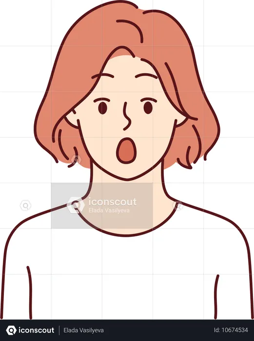 Girl giving shocking face  Illustration