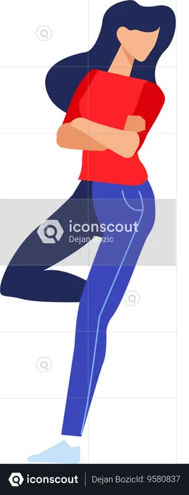 Girl giving standing pose  Illustration