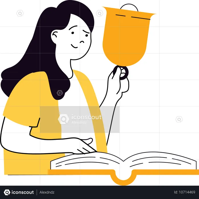 Girl giving study notification  Illustration