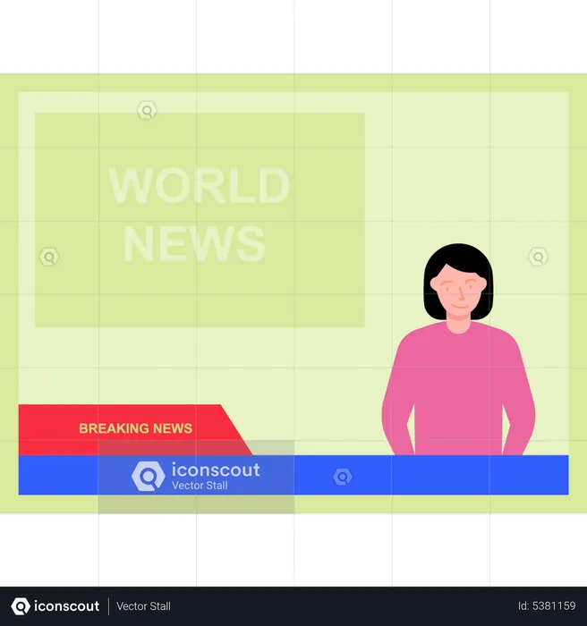 Girl giving world breaking news  Illustration