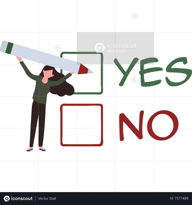 Girl giving yes sign  Illustration