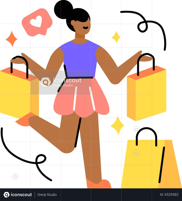 Girl go shopping to satisfy her desire to shop  Illustration