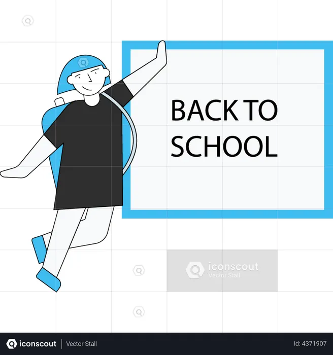 Girl going back to school  Illustration