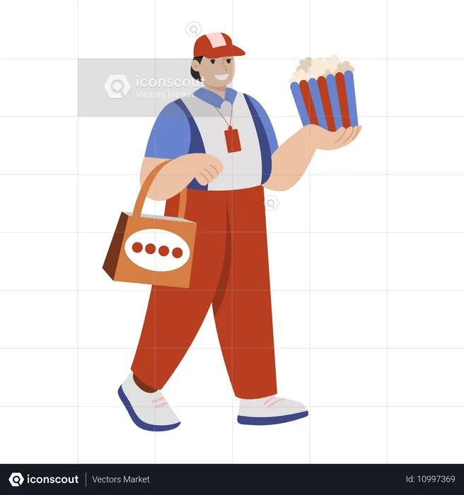 Girl going for delivering a snack  Illustration