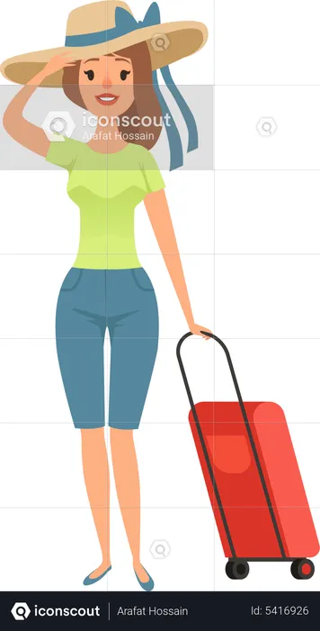 Girl going on vacation  Illustration