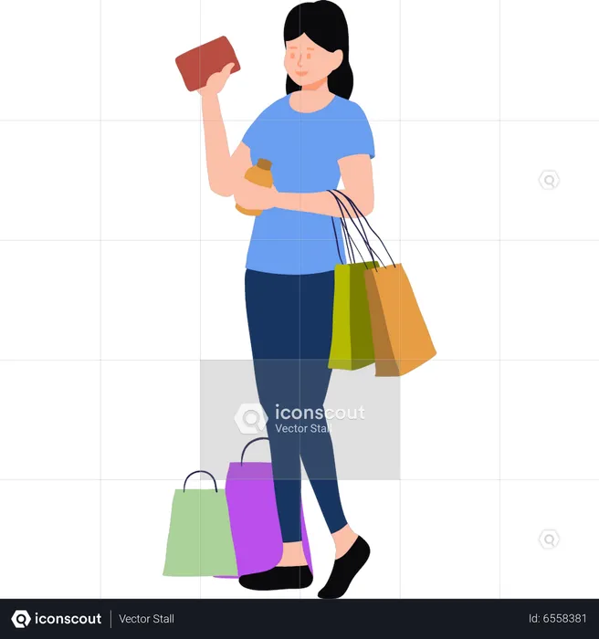 Girl going shopping  Illustration