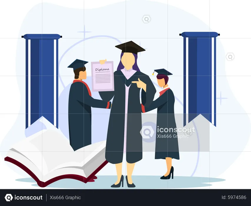 Girl got graduation deggree  Illustration