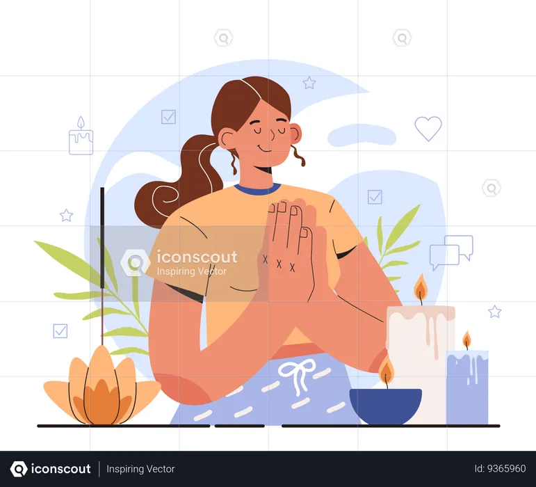 Girl handling with anxiety  Illustration