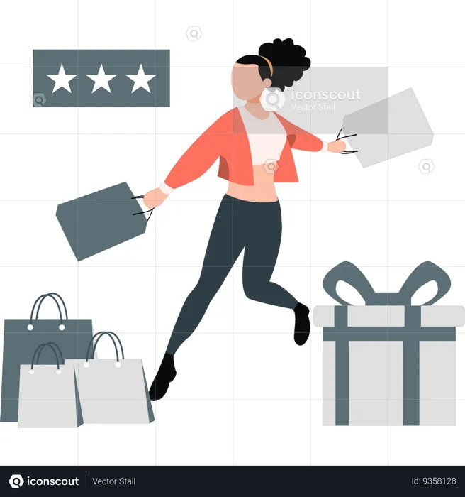 Girl happy of shopping  Illustration