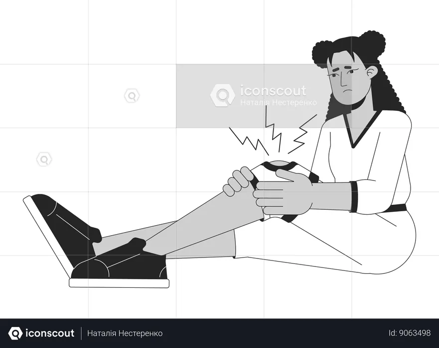 Girl has bandage on knee  Illustration