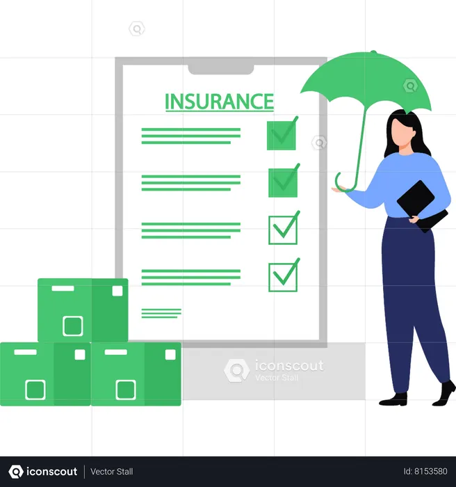 Girl Has Insurance  Illustration
