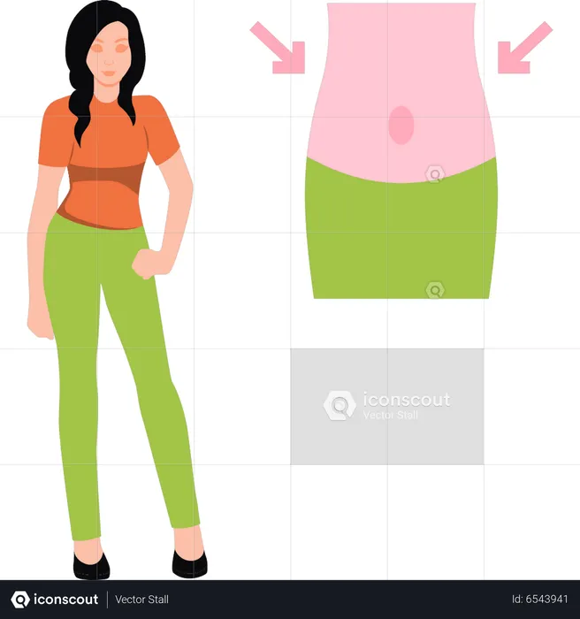 Girl has lost weight  Illustration