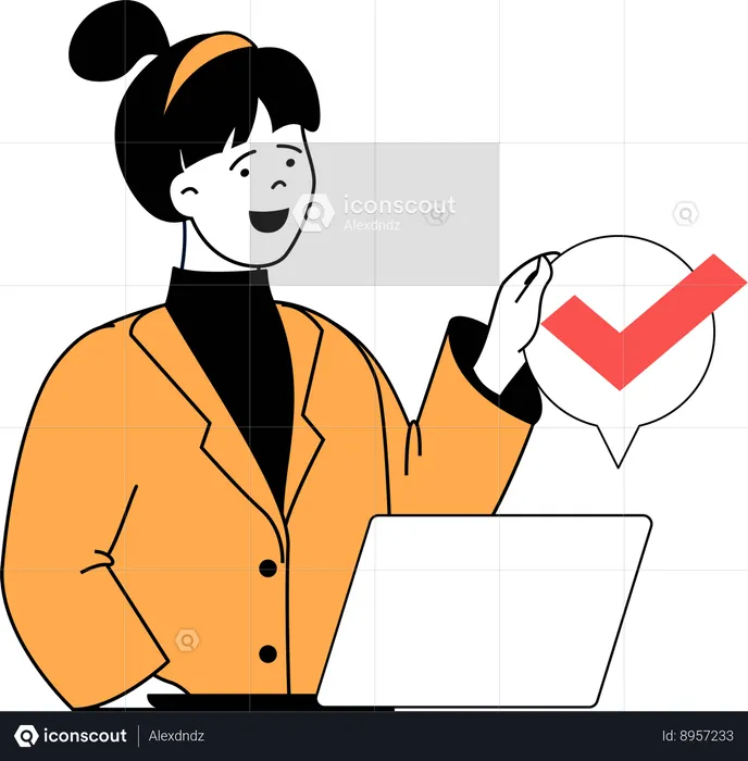 Girl have given her vote online  Illustration