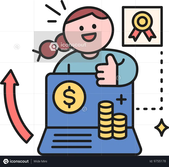 Girl having bank certificate  Illustration