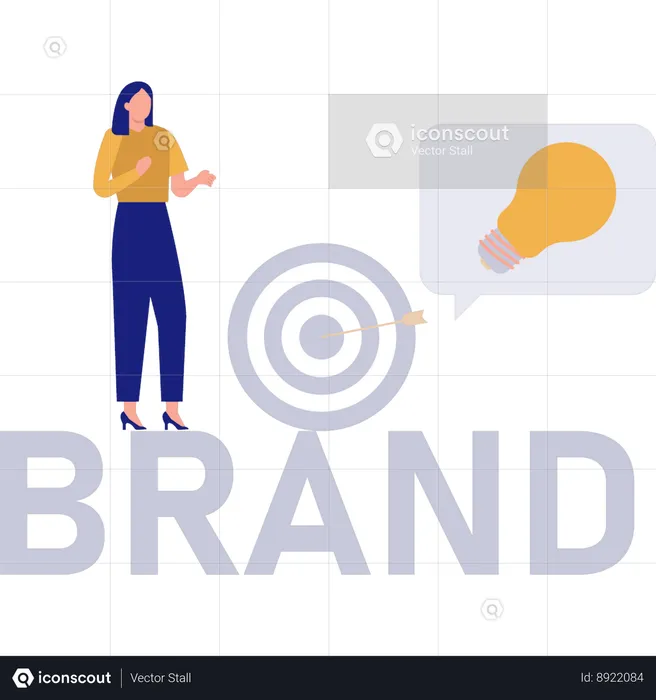 Girl Having Brand Marketing Idea  Illustration