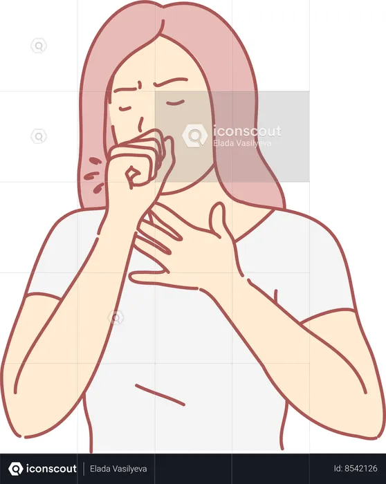 Girl having cold  Illustration